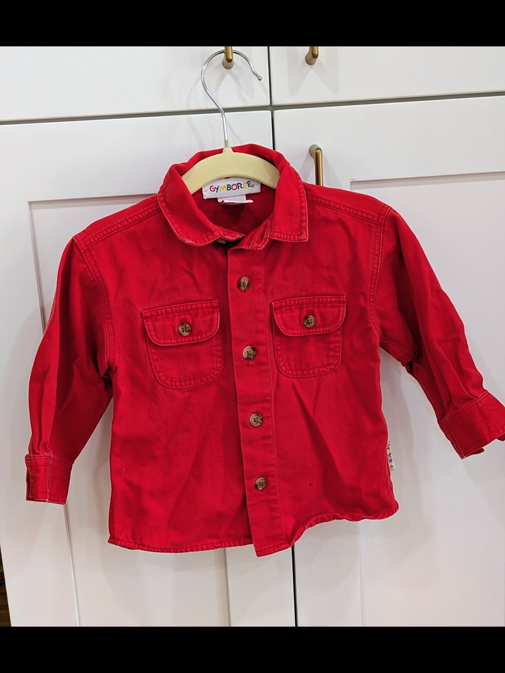 Vintage Rainbow Tag Gymboree Red Button-Up Shirt
